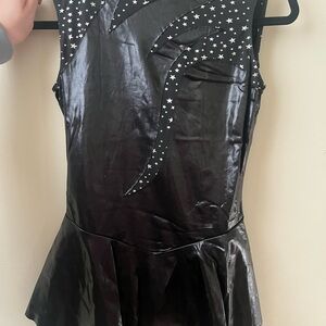 Black Star-Accent Sleeveless Peplum Dress